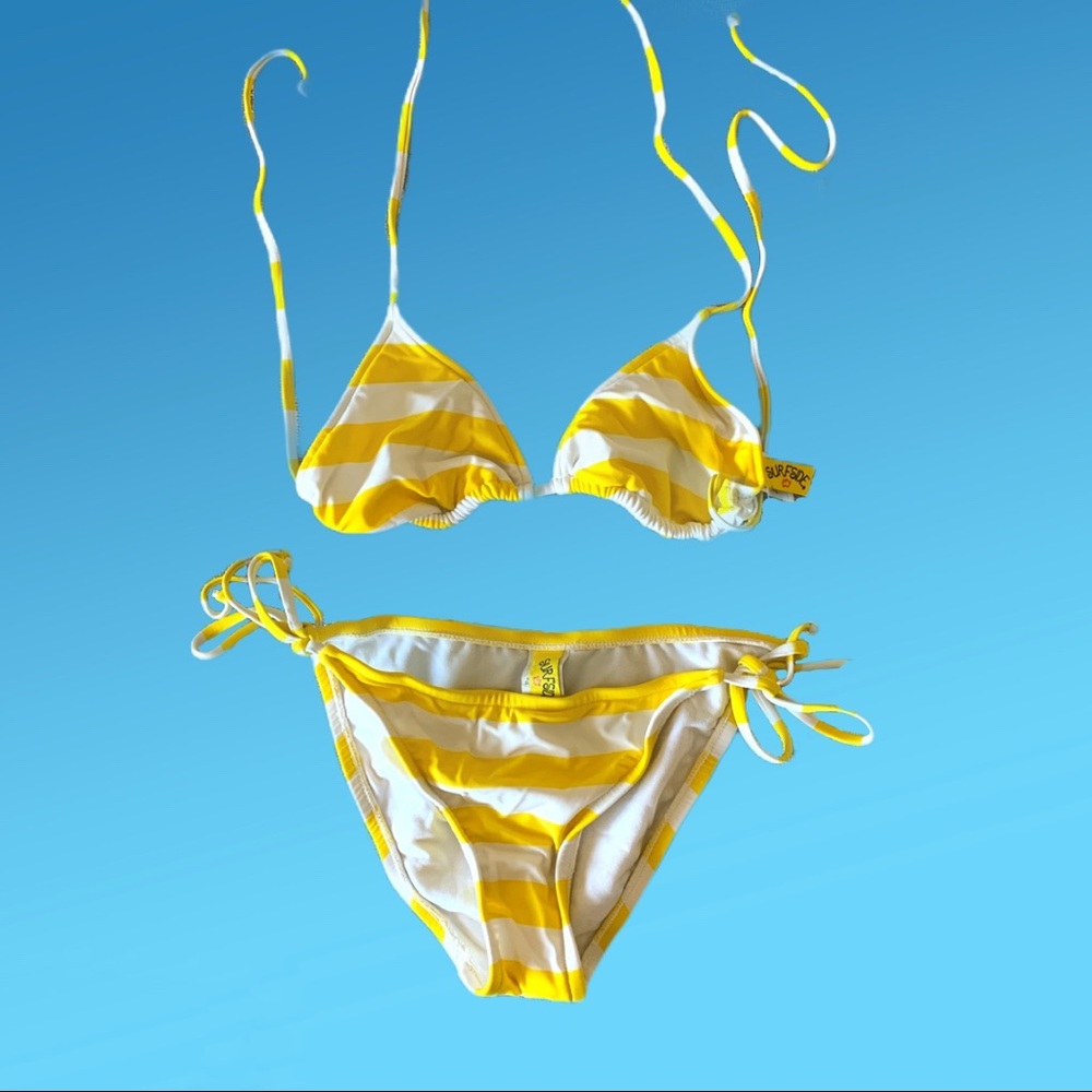 Surfside Yellow Stripe String Bikini